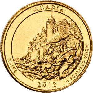 2012 Gold-Plated Acadia National Park Quarter Main Image