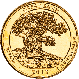 2013 Gold-Plated Great Basin National Park Quarter Main Image