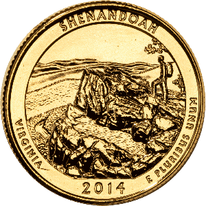 2014 Gold-Plated Shenandoah National Park Quarter Main Image