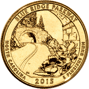 2015 Gold-Plated Blue Ridge Parkway Quarter Main Image