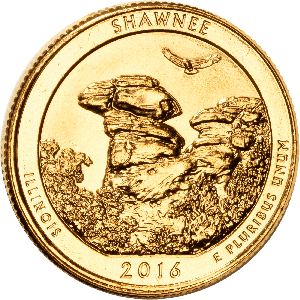 2016 Gold-Plated Shawnee National Forest Quarter Main Image