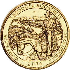 2016 Gold-Plated Theodore Roosevelt National Park Quarter Main Image