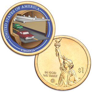 2021 Colorized Virginia U.S. Innovation Dollar Main Image