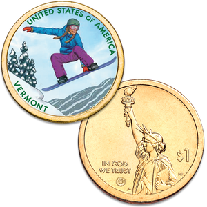 2022 Colorized Vermont U.S. Innovation Dollar Main Image