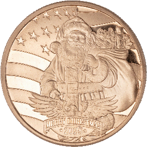 2025 Patriotic Santa 1 oz. Copper Round Main Image