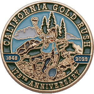 California Gold Rush 175th Anniversary Gold-Plated Challenge Coin Main Image