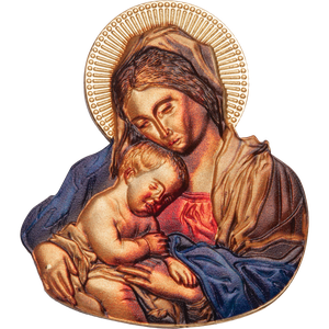 Gold-Plated Ghana 2 Cedis Madonna and Child Main Image