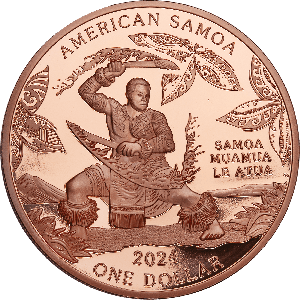 2024 Liberia 5 oz. Copper $1 U.S. Territories - American Samoa Main Image
