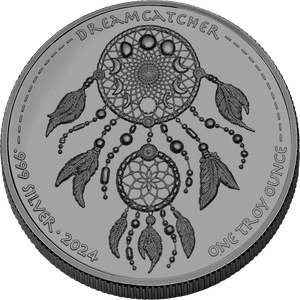 2024 Oglala Lakota Sioux 1 oz. Silver $1 Dream Catcher - Black Proof Finish Main Image