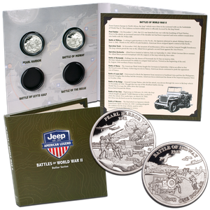 2025 Jeep Battles of WWII Liberia $1 Series, 2 Coins with Folder Main Image