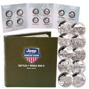 2025 Jeep® Brand Battles of WWII Liberia $1 Series Coins with Folder Main Image