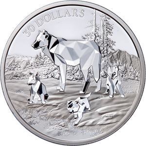 2024 Canada 2 oz. Silver $30 Multifaceted Timber Wolves Main Image