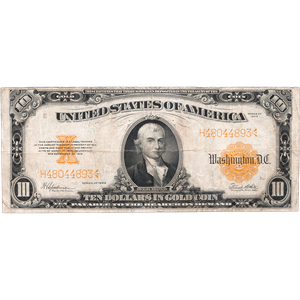 1922 $10 Gold Certificate Main Image