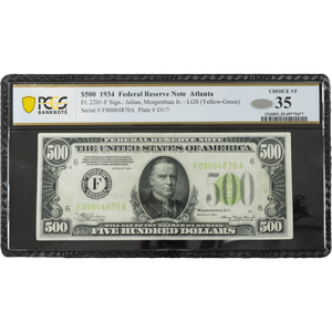 1934 $500 Federal Reserve Note, Atlanta Main Image