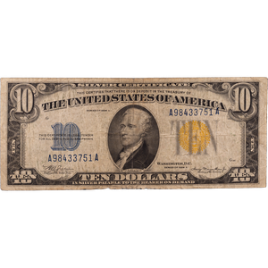 1934A $10 Silver Certificate, Yellow Seal Main Image