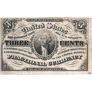 1864-1869 3¢ Fractional Note Main Image