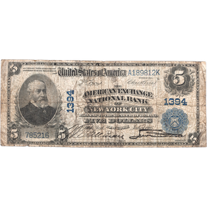 1902 $5 National Bank Note Main Image