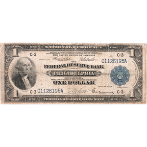 1918 $1 Federal Reserve Bank Note, Good Main Image