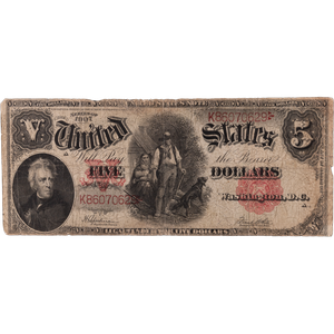 1907 $5 Legal Tender Note, Large Size Main Image