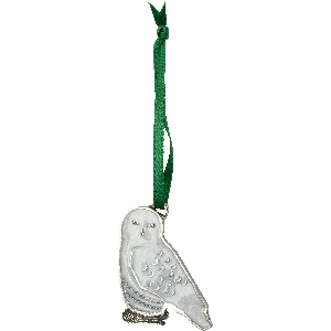 Snowy Owl Pewter Ornament Main Image