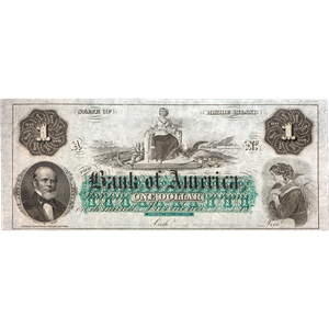 1860 $1 Bank of America State of Rhode Island Note Main Image