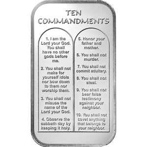 1 oz. Silver Ten Commandments Bar Main Image