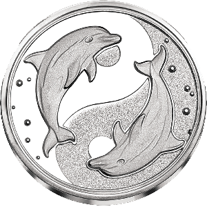 Yin-Yang Dolphins 1/4 oz. Silver Round Main Image