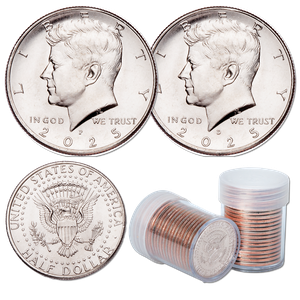 2025 P&D Kennedy Half Dollar Rolls Main Image