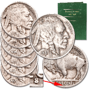 1929-1937 Buffalo Nickel Set with Folder Main Image