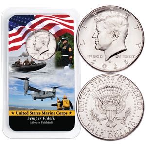 2025 Kennedy Half Dollar in U.S. Marines Showpak Main Image