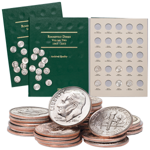 2001-2025 Roosevelt Dime Year Set with 2 Folders Main Image