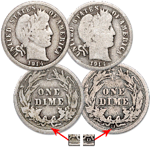 1914 P&D Barber Dime Set Main Image