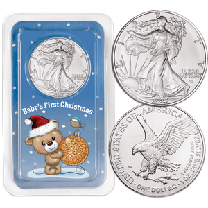 2025 American Silver Eagle in Baby's 1st Christmas Showpak Main Image