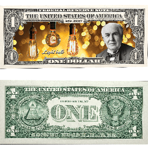 Colorized U.S. Innovation $1 Federal Reserve Note - New Jersey Main Image