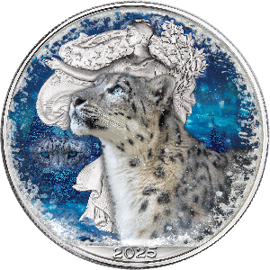 2025 Colorized Wintry Leopard American Silver Eagle Main Image