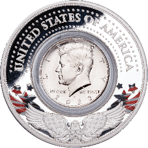 2023 Kennedy Half Dollar in Patriotic Coin Ring Main Image