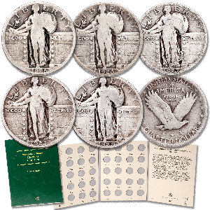 1925-1930 P Mint Standing Liberty Silver Quarter Set Main Image