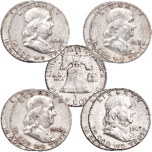 1960-1963 P&D Franklin Silver Half Dollar Set Main Image
