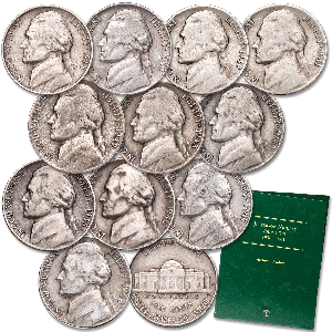 1938-1948 Complete Jefferson Nickel Year Set with Folder Main Image