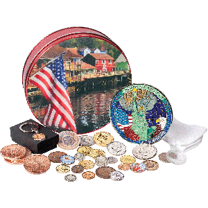 Old Glory Collector's Tin Filled with Collectibles Main Image