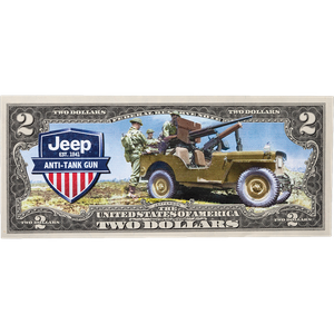 Colorized Jeep $2 Federal Reserve Note Anti-Tank Gun Main Image