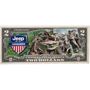 Colorized Jeep® Brand $2 Federal Reserve Note Camaraderie Main Image