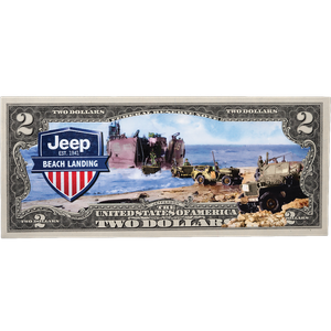 Colorized Jeep® Brand $2 Federal Reserve Note Beach Landing Main Image