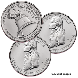 2026 P&D Declaration of Independence Semiquincentennial Quarters Main Image
