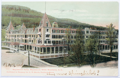 [photo: This 1906 postcard shows the famous Maplewood Hotel as it once stood in nearby Bethlehem, N.H.]