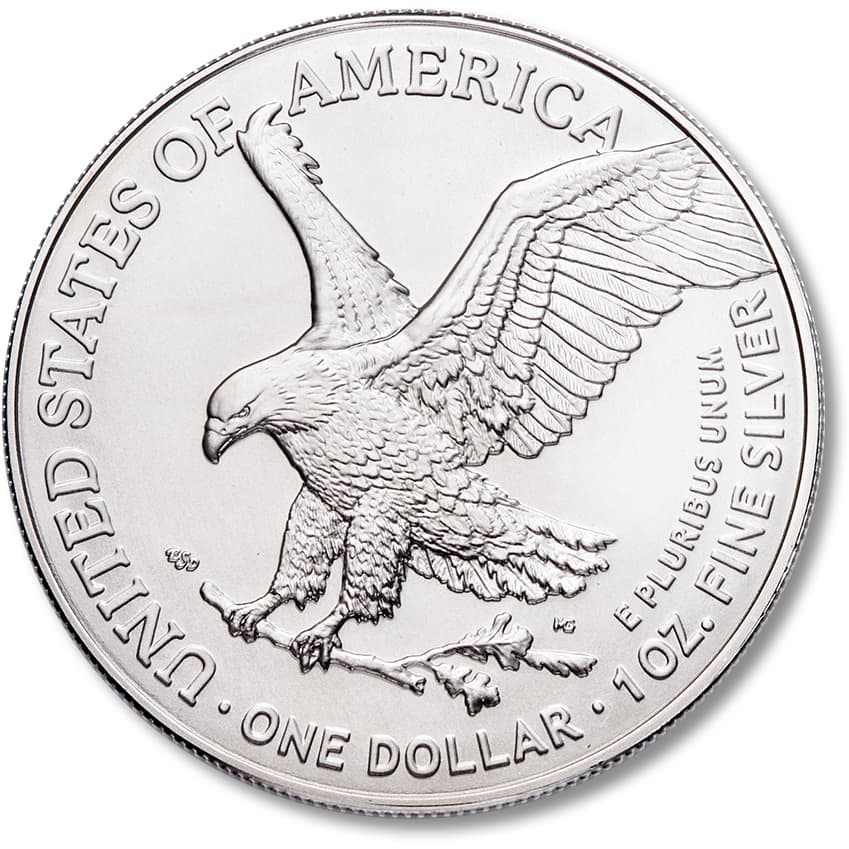 Silver American Eagle Type 2 reverse - Landing Eagle