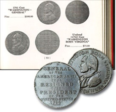 My treasured (1792) Undated Washington Born Virginia token, and listing in 1956 Guide Book