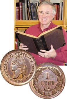 1861 Confederate Cent, Haseltine Restrike, Proof-65, photo courtesy of Stack’s Auction