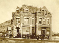 The historic Berlin NH National Bank on Post Office Square in 1892