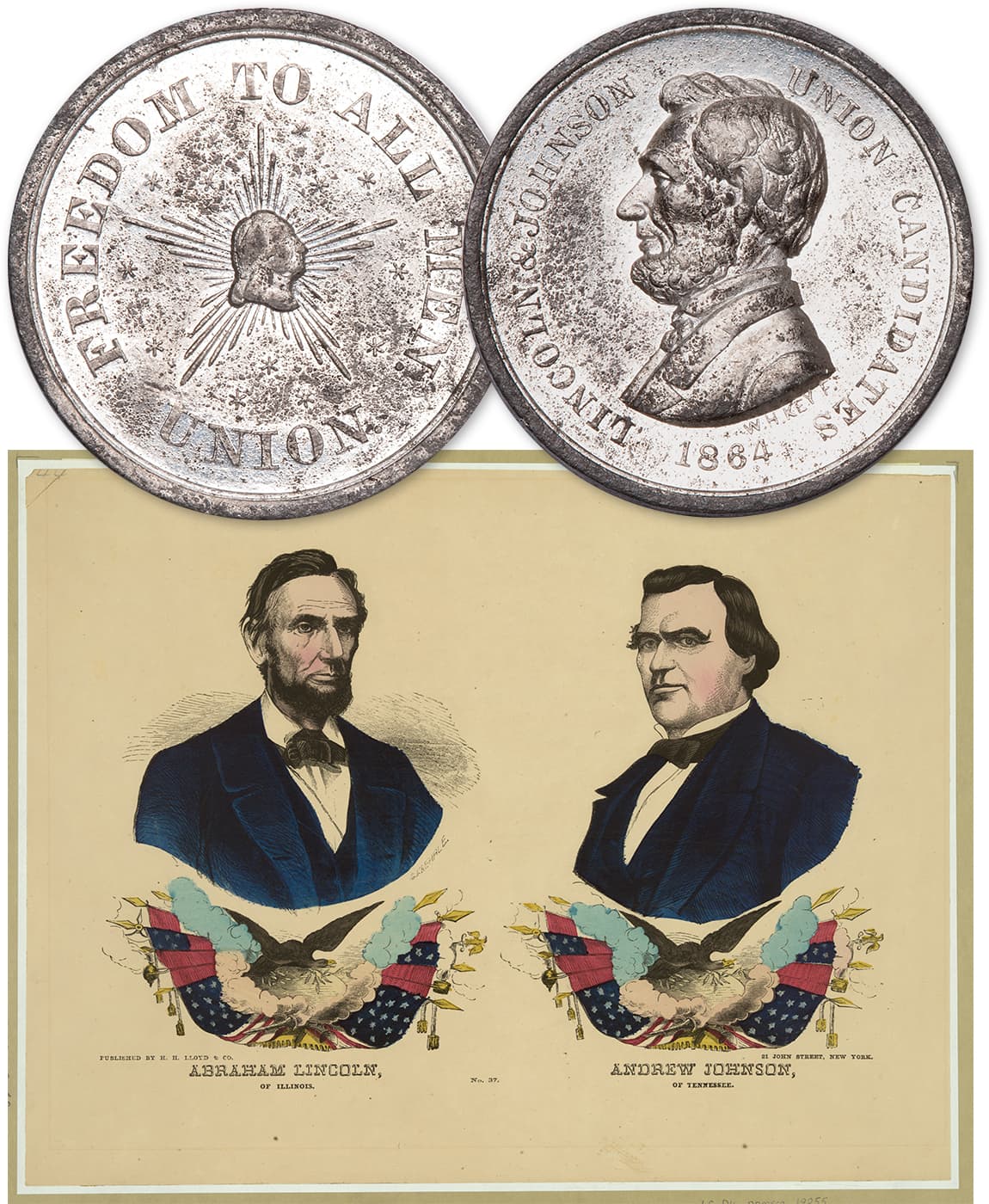 1864 National Union Party candidates Lincoln & Johnson